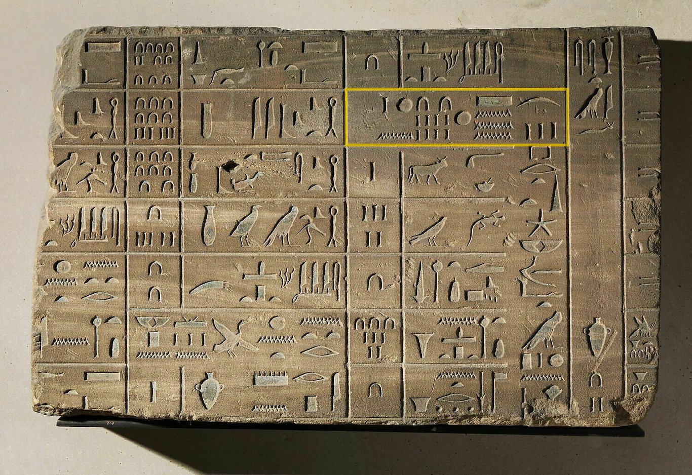 The "Elephantine calendar", kept at the Louvre and discovered in the last century by the French Egyptologist Auguste Mariette. The framed inscription mentions a date for the reappearance of Sothis (Sirius): 3rd month of the harvest season, 28th day.