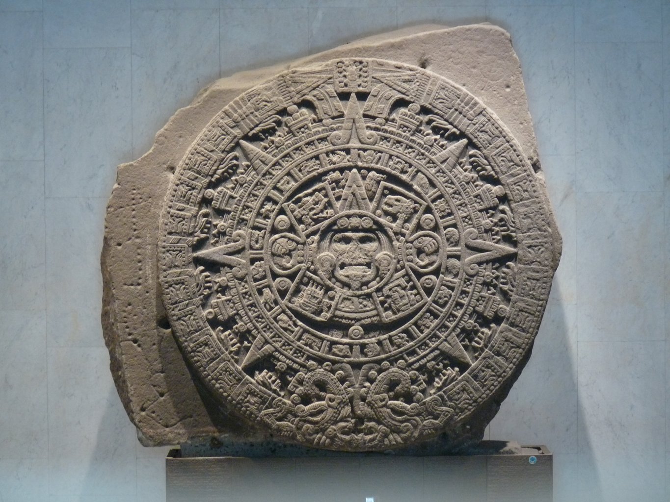 Monolith of the Sun Stone, also known as the Aztec Calendar (National Museum of Anthropology and History, Mexico City)