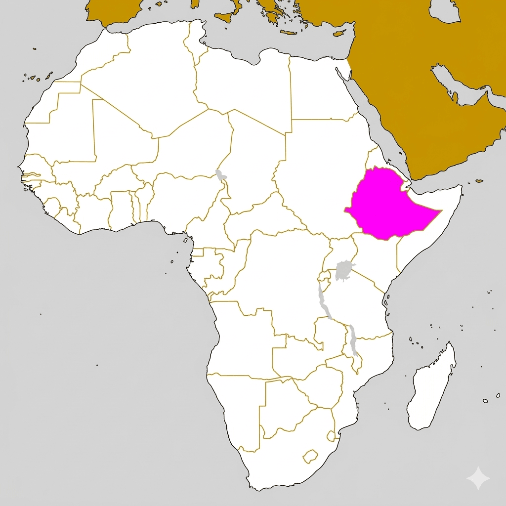 Ethiopia: location in Africa