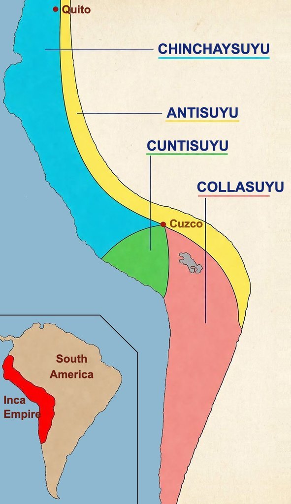 From Cuzco, the empire is divided into four "quarters".