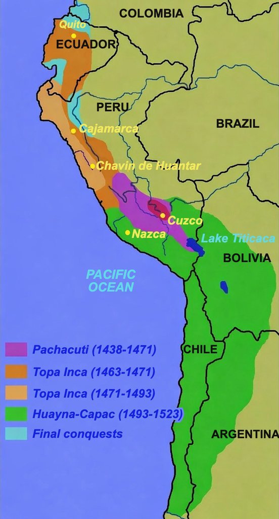 The expansion of the empire from its foundation.