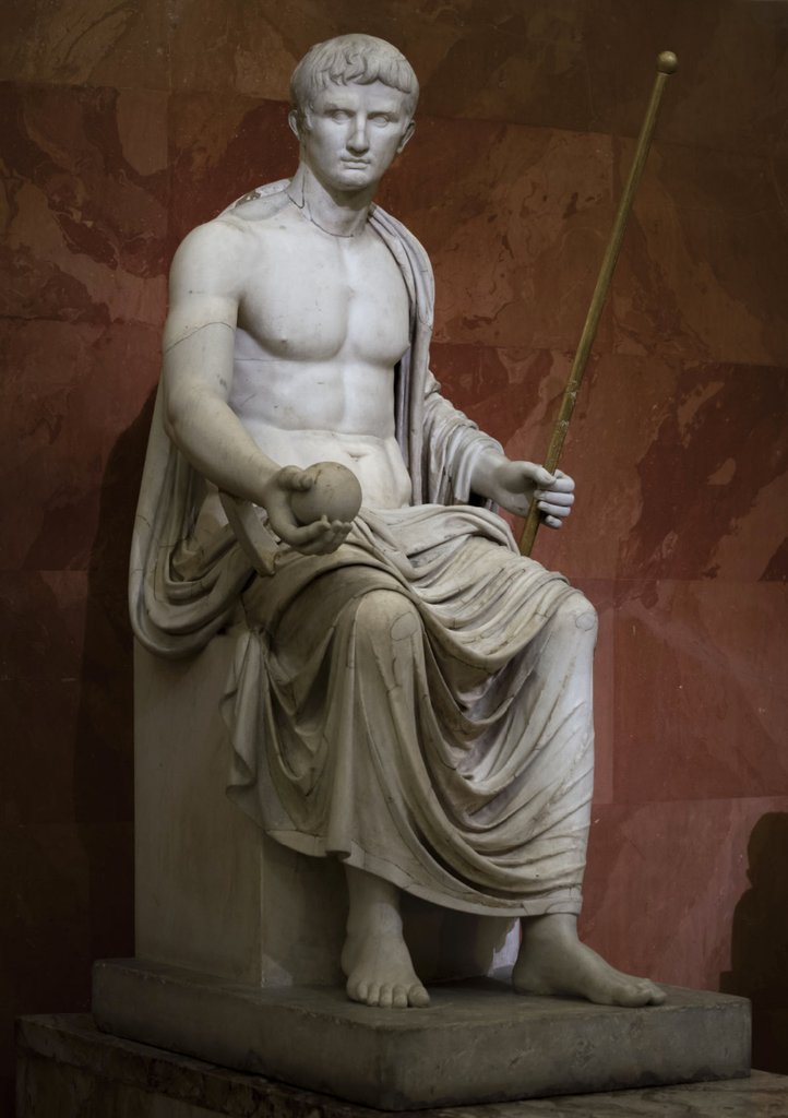 Augustus in the guise of Jupiter, photo taken at the Hermitage Museum in Saint Petersburg