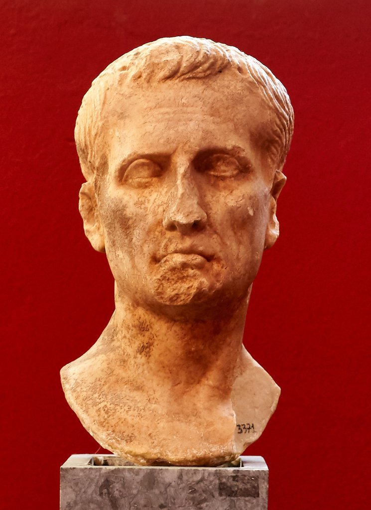 Portrait of Julius Caesar in the Archaeological Museum of Sparta, 1st century BC.