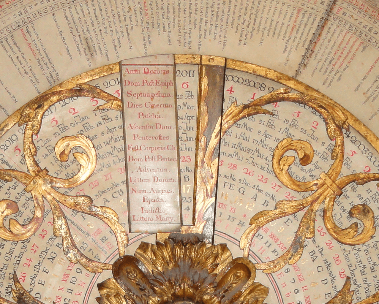 Detail of the computus in St John's Cathedral, Lyon