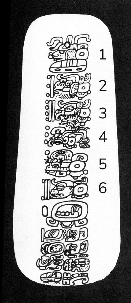 Back of the Leiden plaque, taken from The Role of Solar Observations in Developing the Preclassic Maya Calendar