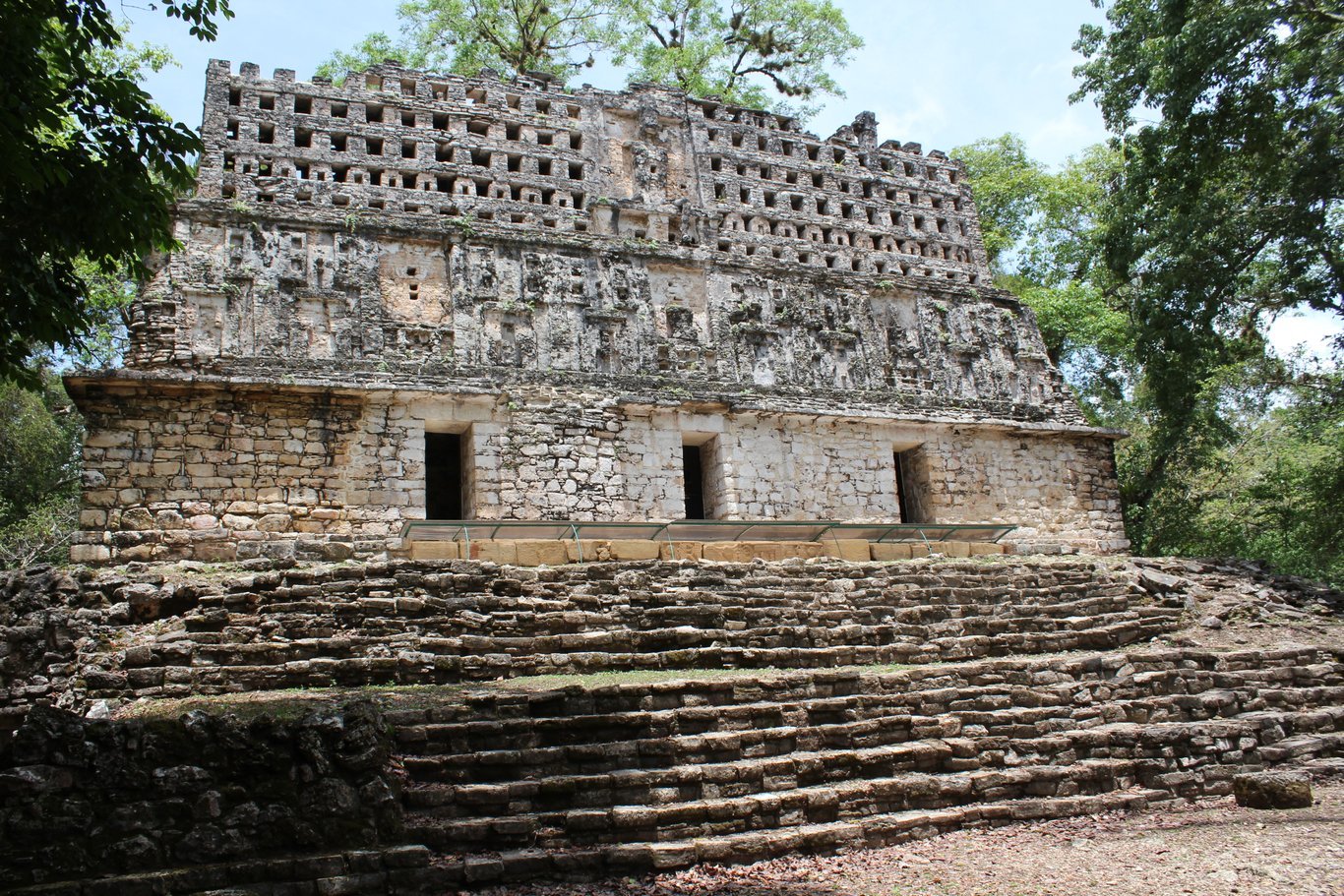 Exterior view of the Maya Temple of the Bird at Yaxchilan, late Classic period, 7th-9th century.