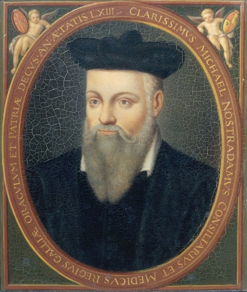 Michel de Nostre-Dame, known as Nostradamus, astrologer (1503-1566), painting by César de Nostre-Dame (1555-1629), kept at the Palace of Versailles