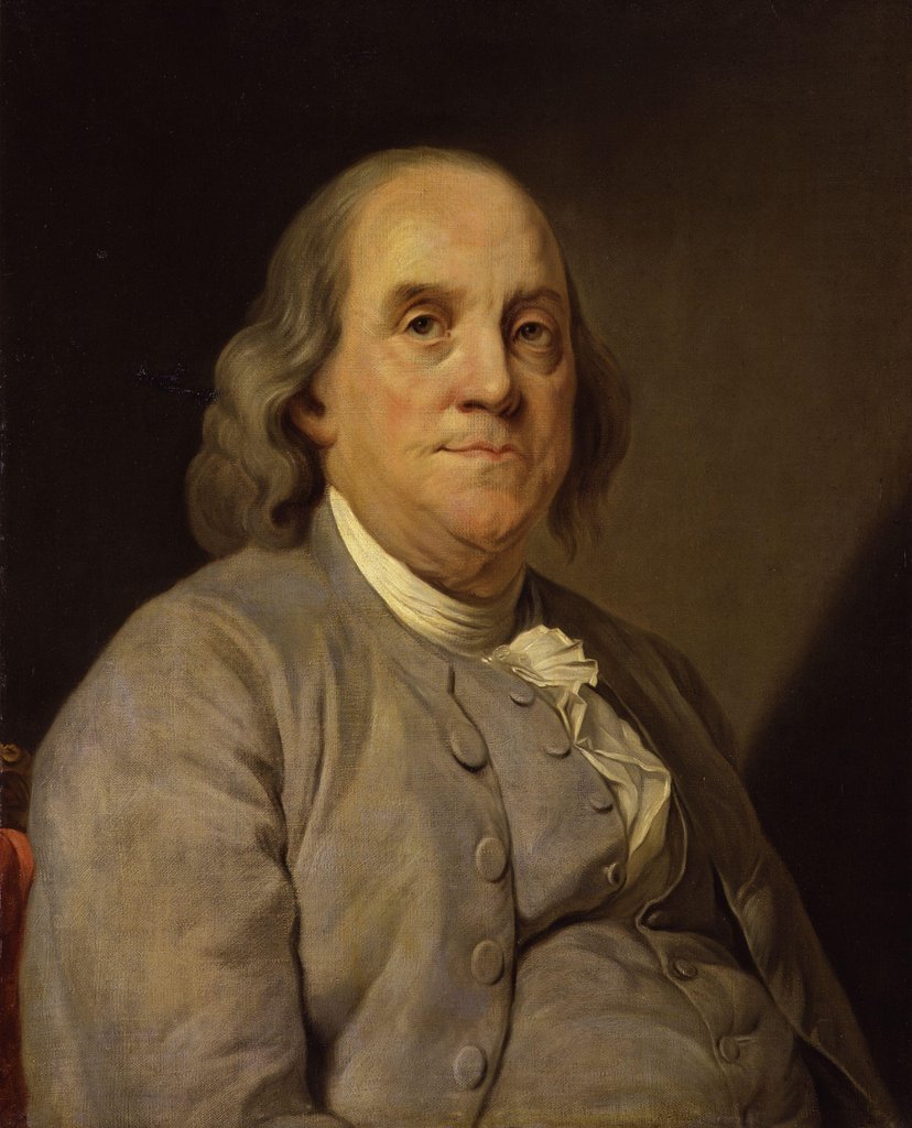 Benjamin Franklin (1706-1790), by Joseph-Siffrein Duplessis, 1783