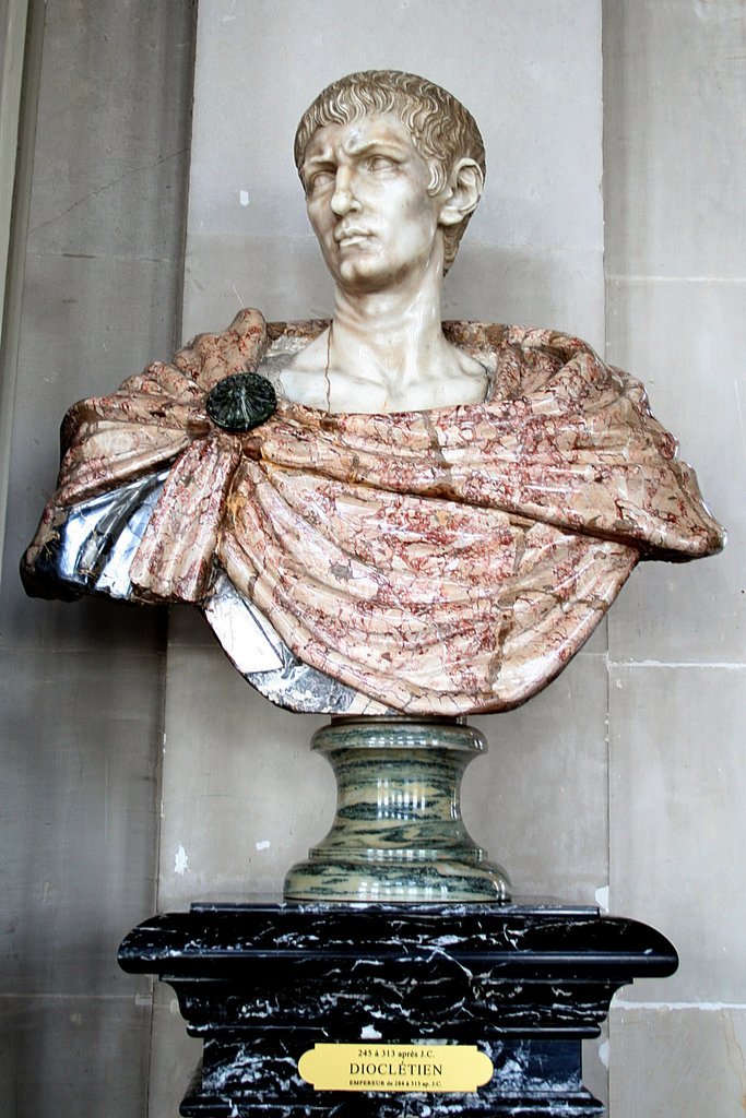Bust of Diocletian at Vaux-le-Vicomte, a 17th-century marble copy made in Italy to adorn the Great Salon of the château