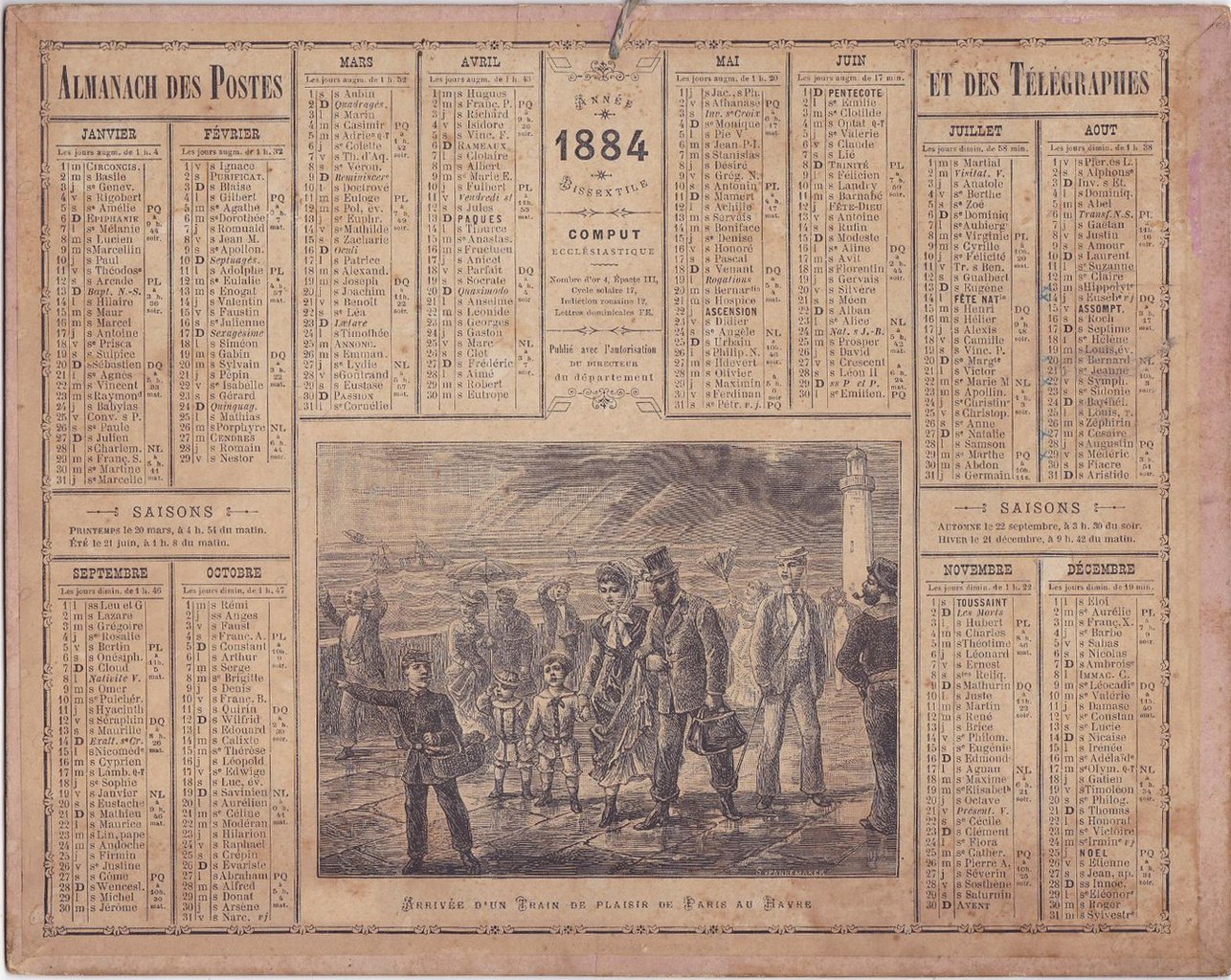 Almanac of the Posts and Telegraphs 1884 - front