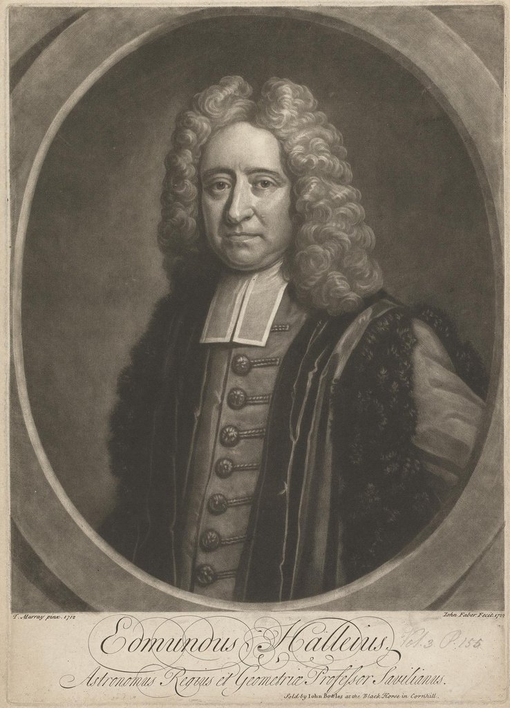 Edmund Halley, print from 1722, kept at the Yale Center for British Art