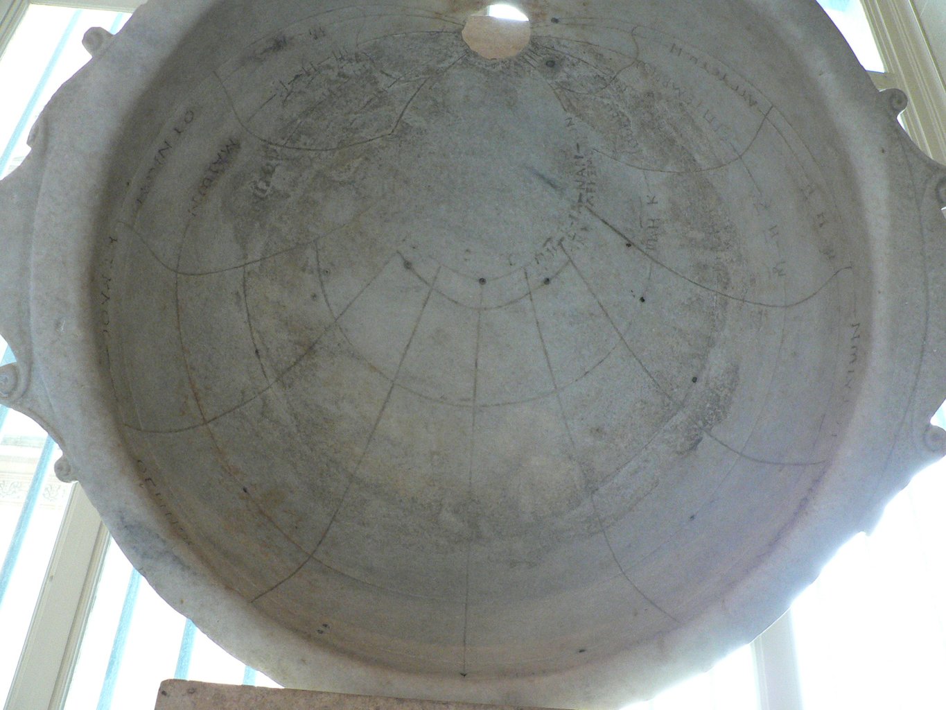 Photo of a scaphe with sighting hole, the Carthage scaphe (or scaphè).