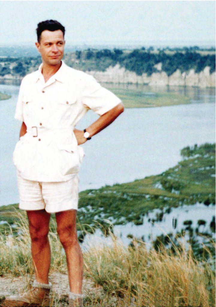Jean de Heinzelin, on the shores of Lake Edward, in the 1950s