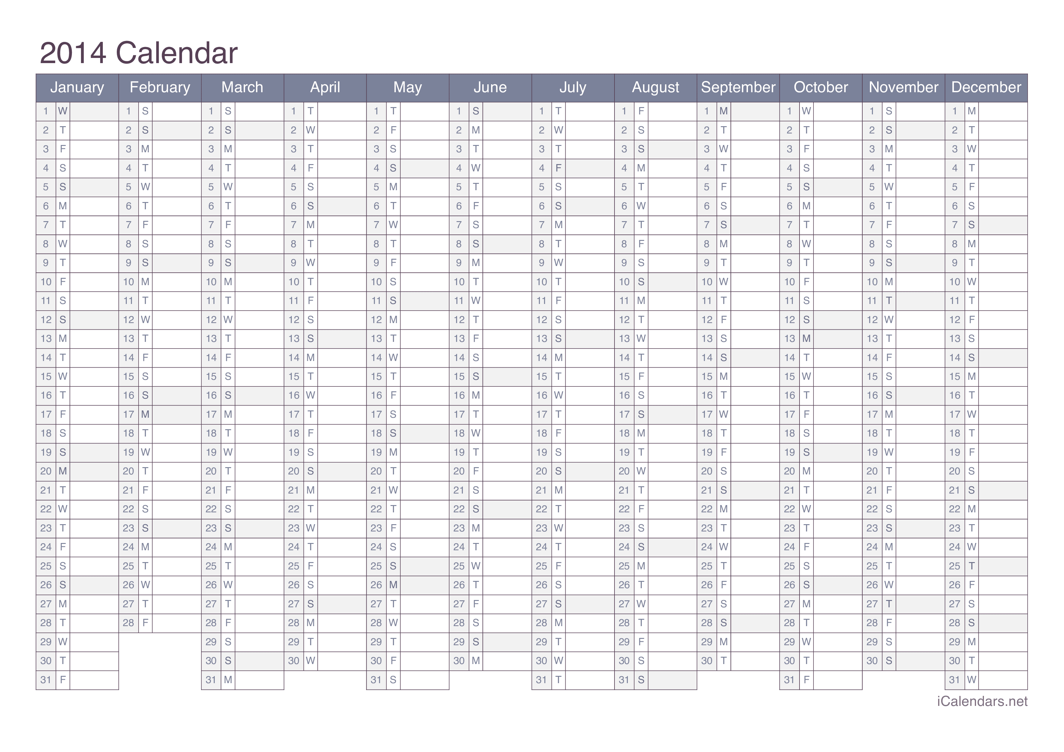 2014 Calendar - Office