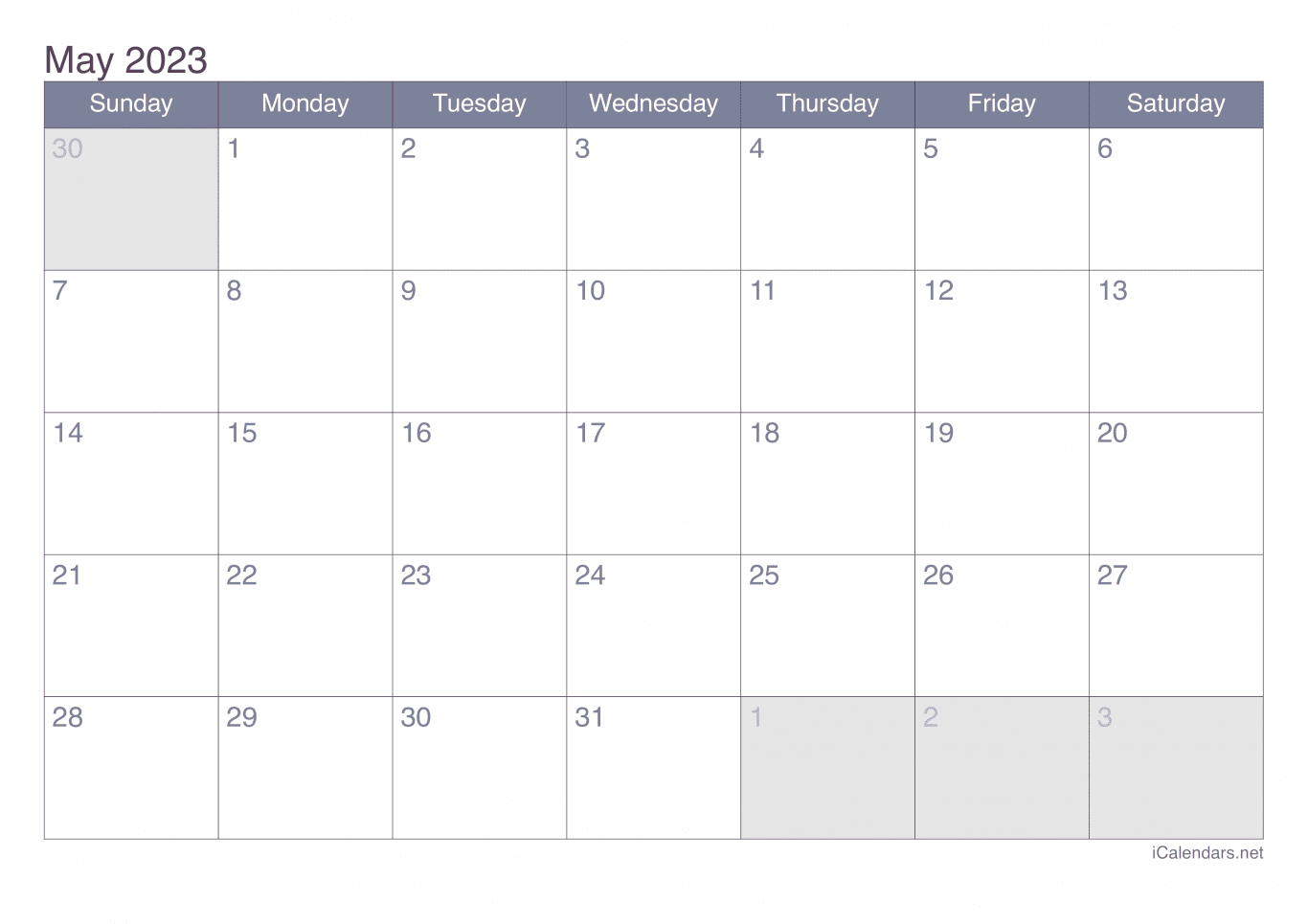 2023 May Calendar - Office
