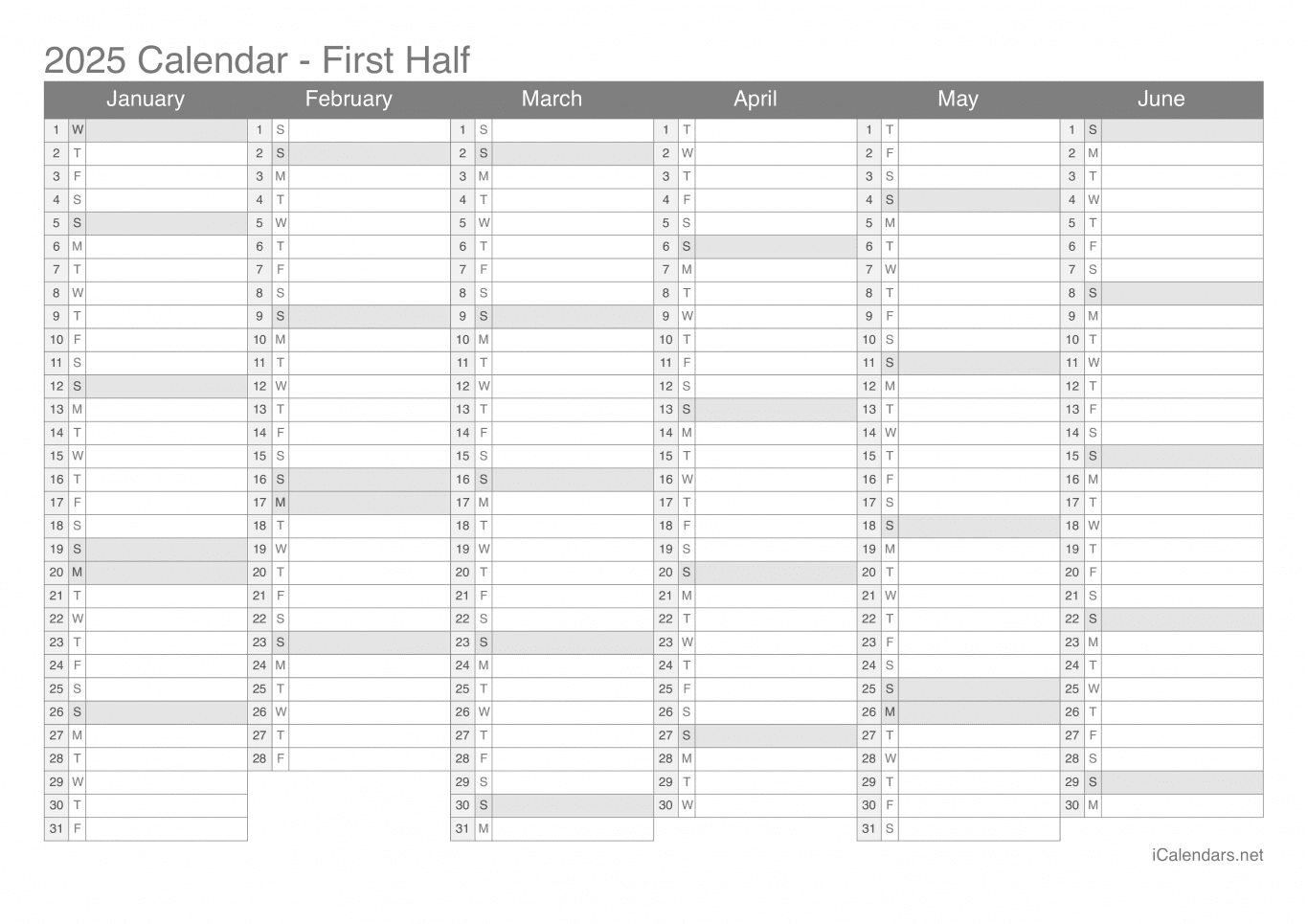 2025 Printable Calendar - PDF or Excel