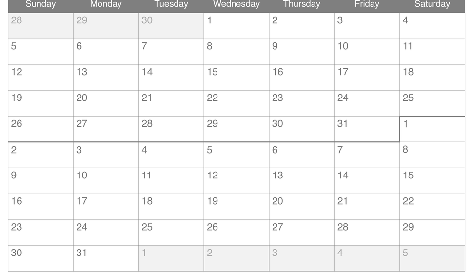 2027 December January Calendar