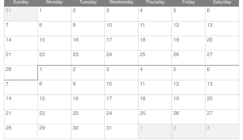 2027 February March Calendar
