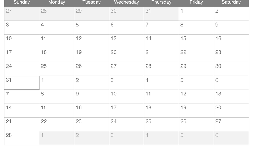 2027 January February Calendar